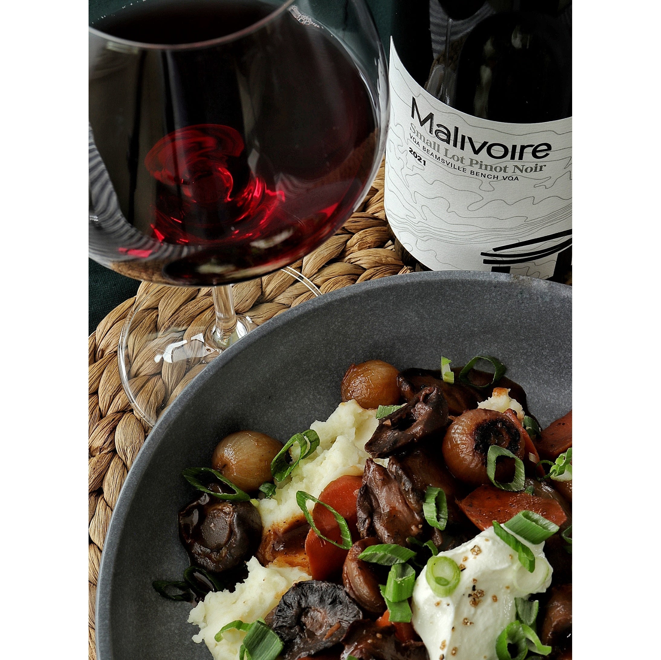 Small Lot Pinot Noir and Mushroom Bourguignon